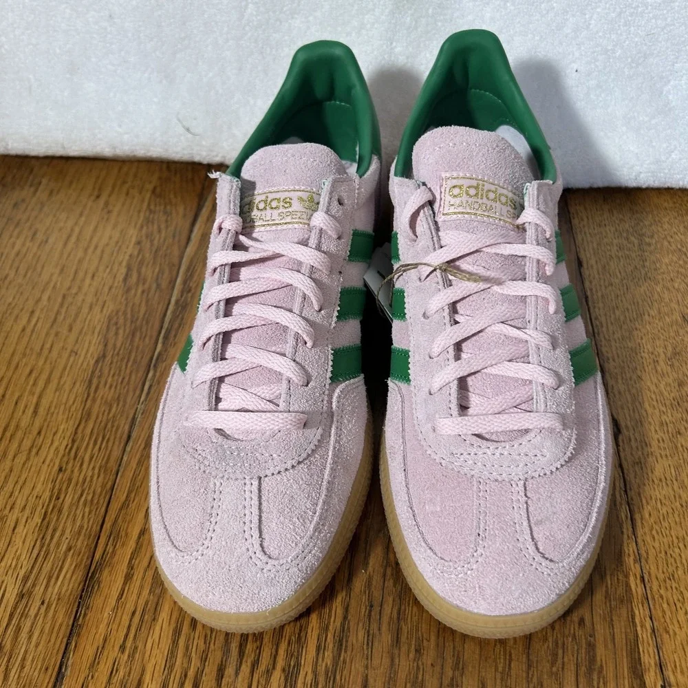 Adidas Womens Size 8 Handball Spezial Clear Pink Green Gum Athletic Shoes
